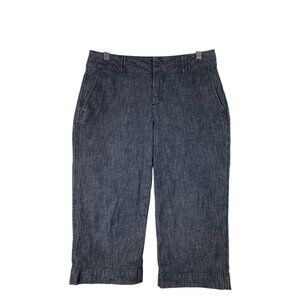 Coldwater Creek Women's Denim Capri Pants Size 8 Medium Blue Cropped Casual
